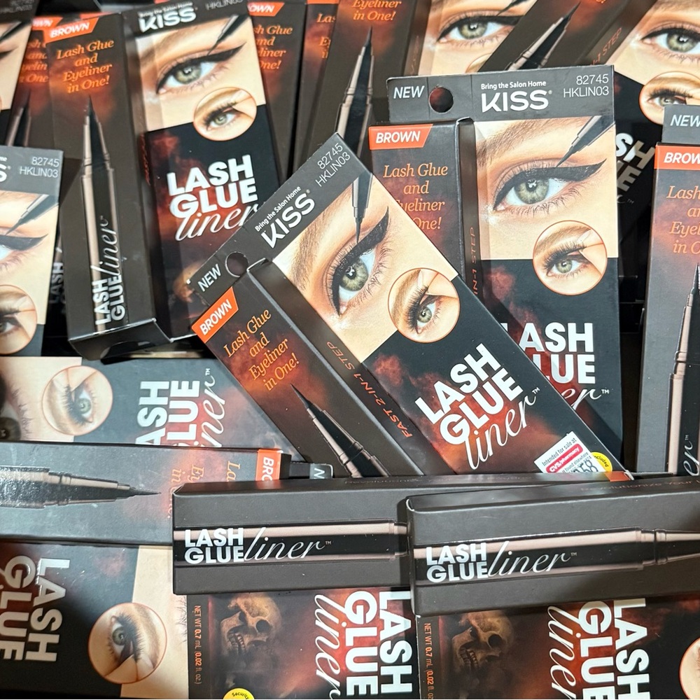 2 Pack KISS Lash Glue Liner False Eyelash Glue & Eyeliner-Brown-NEW! Buy+Save+